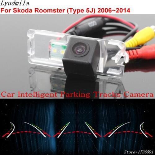Lyudmila Car Intelligent Parking Tracks Camera FOR Skoda Roomster (Type 5J) 2006~2014 Car Back up Reverse Rear View Camera