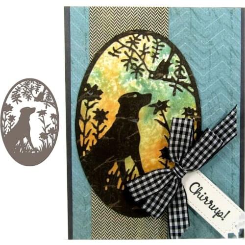 Metal Cutting Dies Frame Background Dog & Bird Frame Stencils for DIY Scrapbooking Album Stamp Card Embossing New 2019 Die Cut