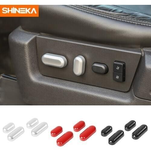 SHINEKA Interior Mouldings For Ford F150 Raptor Car Seat Adjust Switch Button Trim Cover Stickers For Ford F150 Raptor 2009-2014