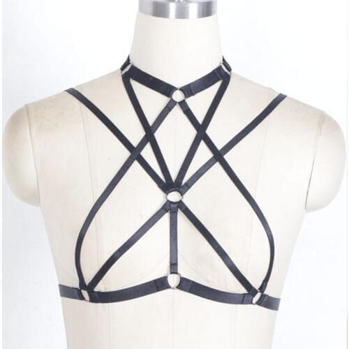 New Free shipping harness cage bra Harajuku Gothic sexy lingerie fantasias bondage bra Exotic Apparel bondage harness cage bra