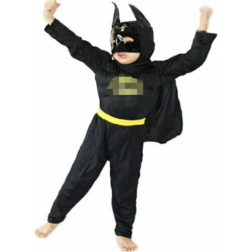 Wholesale & retail Halloween Party costumes black muscle model clothing Boy Role-playing clothing,Long-sleeved T-shirt