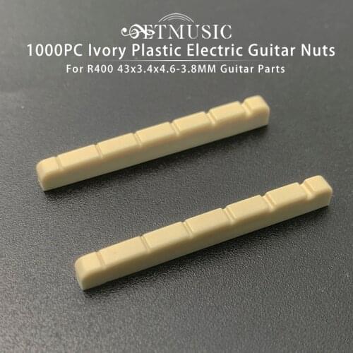 Wholesale 50pcs Ivory Plastic R400 43x3.4x4.6-3.8MM Electric Guitar Nut Electric Guitar Parts Electric Guitar DIY Parts