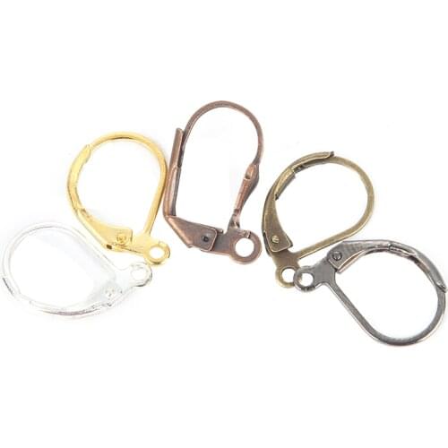 50Pcs French Earring Hook Ear Wire Open Loop DIY Jewelry Fingding Diy Accessories Earring Stopper Back Jewelry Making 16x11mm