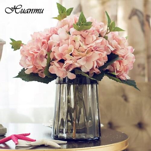 Retro Autumn Hydrangea Bouquet Artificial Flowers Room Home Decoration DIY Wedding Flower Arrangement Party Supplies Photo Props