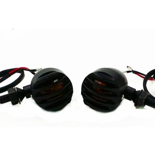 Black Grill Bullet TURN SIGNALS For Harley Honda Kawasaki Suzuki Yamaha Cruiser