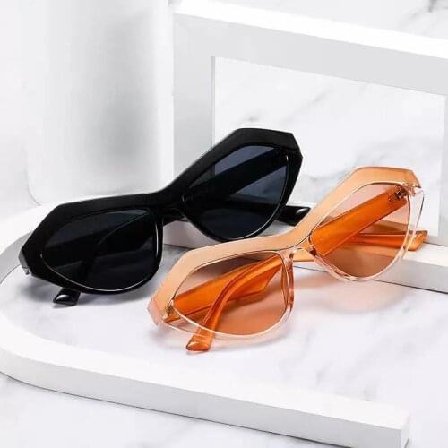Fashion 2021 Cat Eye Sunglasses Women Men Irregular Sun Glasses Brand Designer Patchwork Color Lens Eyewear Beach Glasses UV400