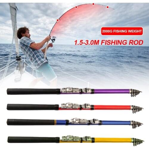 1.5M-3.0M Telescopic Fishing Rod Carbon Fiber Feeder Rod Portable Spinning/Casting Pole Ceramic Guide Ring Fishing Tackle