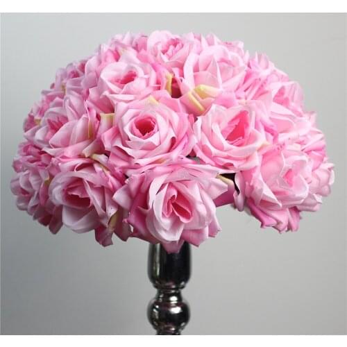 SPR Free shipping high grade PINK 50CM*2pcs/lot Pomander rose ball wedding kissing flower ball party/home decoration flower