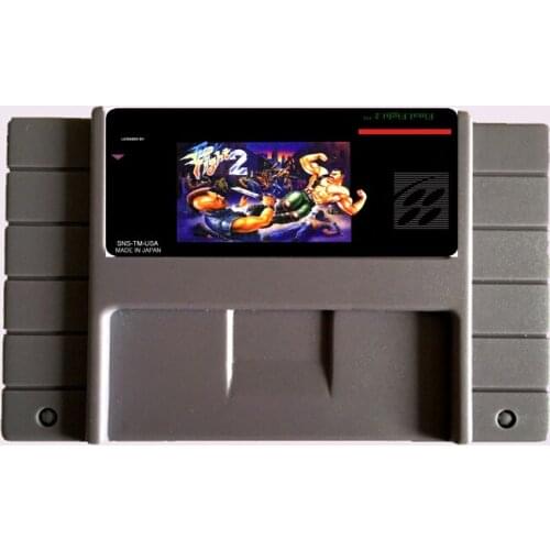 High Quality 16 Bit Final Fight 2 NTSC Big Gray Game Card For USA Version Game Player