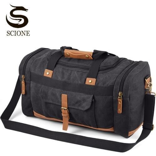 High Quality Canvas Handbag Men Travel Bag Khaki Male Shoulder Large Capacity Waterproof Scratchproof Weekend Bag Crossbody Bags