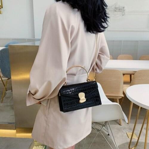 Stone pattern PU Leather Crossbody Bags For Women 2021 Mini Shoulder Messenger Bag With Metal Handle Lady Travel Totes