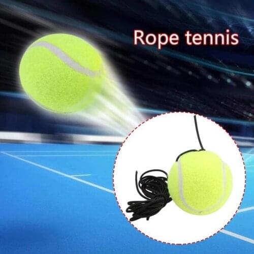 1pc Single Training Tennis Ball With Rope Bold Elastic Resistance Tennis Balls Durable Training Rubbe