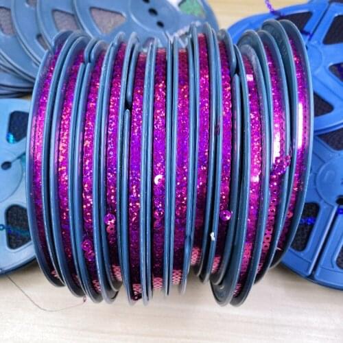12pcs Length 95meters/reel Size 5mm Glitter sequins Reel CD Eco-friendly embroidery sequin reels