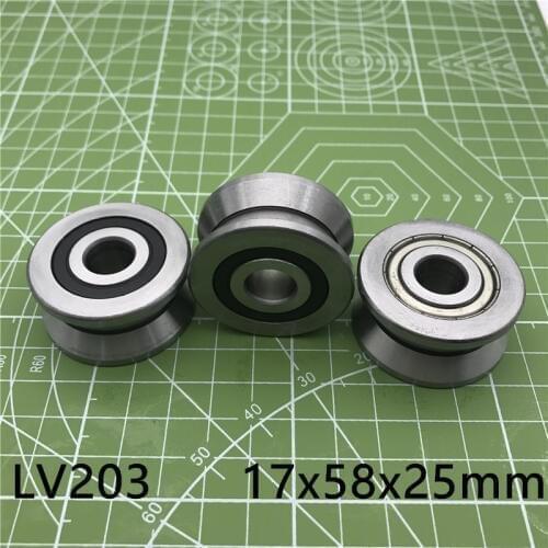 2019 Sale Time-limited V Groove Guide Roller Bearings Lv203 Zz Rv203rs 17*58*25 (precision Double Row Balls) Abec-5