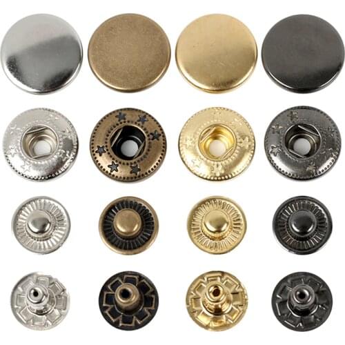 30sets+tool 655# 633# 831 201 Metal No Sewing Snap Fastener Button Press Popper Stud Leather Bag Clothes Jacket Repair Rivet DIY