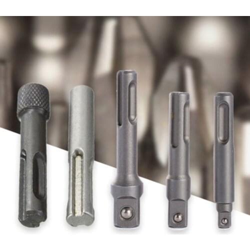 5pcs Fit SDS Plus Hex Socket Driver Hammer Drill Bit Adapter Magnetic Bar Kit US