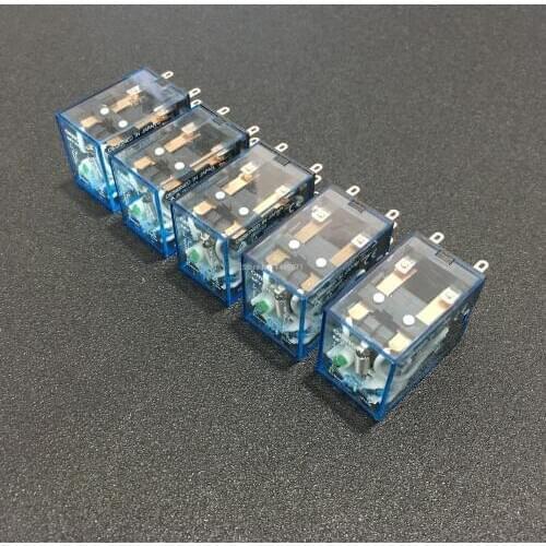 5pcs MY2NJ 12V DC 24V DC 110V AC 220V AC Coil Power Relay Miniature General Purpose Relay 8 Pins DPDT 5A MY2N-J HH52P