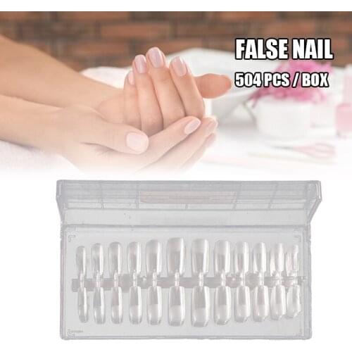 504Pcs Fake Nails Nude Transparent Matte False Nails Art Patches French Style Nail Art Press On Nails Short DIY Salon Design DL