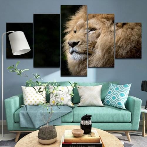 Frameless Painting Golden Lion King Personality Art Poster Living Room Decoration Sofa Background Wallpaper 3D Stereo Wall