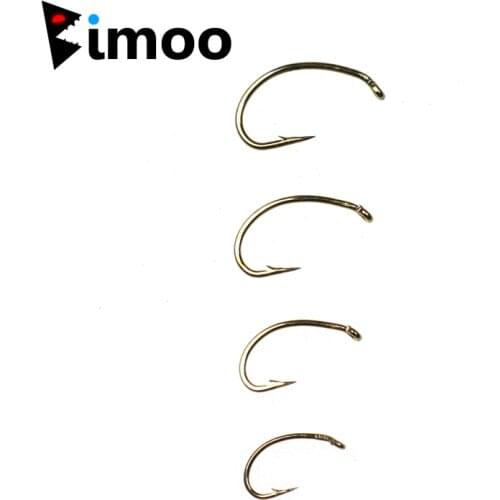 Bimoo1000PCS Fly Tying Barbed Nymph Hooks Bug Shrimp Pupae Larvae Caddis Egg Flies Fish Hooks Dry Flies Hooks #10 #12 #14 #16