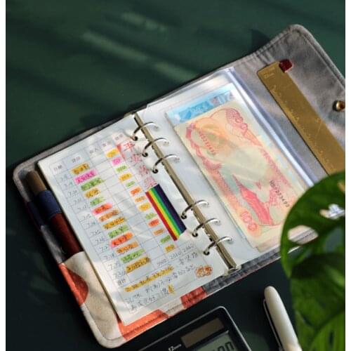 Notebooks and Journals Notepad Budget Book Purses Agenda Planner Diary 2021 Office School Supplies Stationery 6 Ring Binder