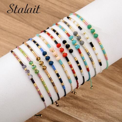 Resin Strand Beads Bracelets For Women Boho Handmad Colorful Bracelet String Braided Knots Friendship Bracelet Wholesale