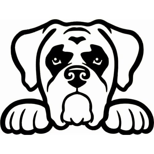 Fuzhen Boutique Decals Exterior Accessories Cool BOXER DOG PEEKING Funny Vinyl Car Decal Window Bumper Stickers