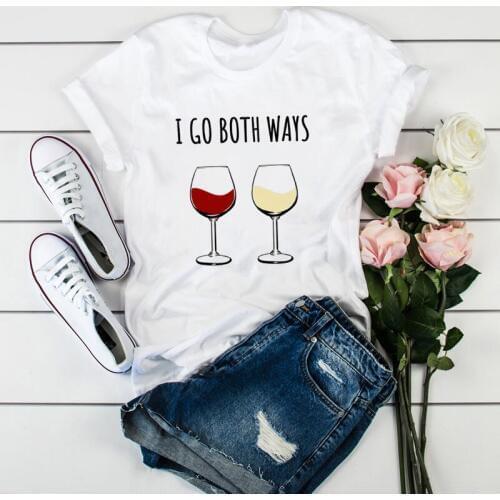 Beer Wine Cheer Print T shirt Women Short Sleeve T-shirts Top T Graphic Female Tee T-Shirt Ladies T-shirts Clothes