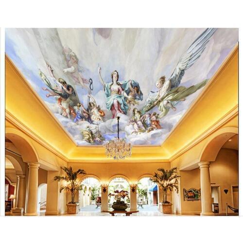 Customized 3d wallpaper 3d ceiling wallpaper murals playing map European zenith ceiling decoration