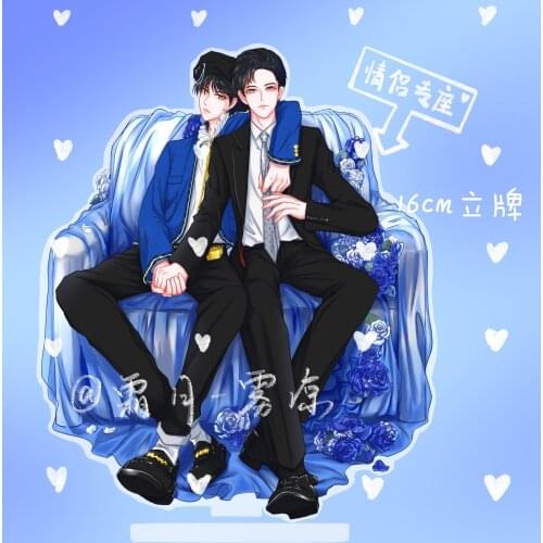 Anime The Untamed Wang Yibo Xiao Zhan Couple Throne Cute Acrylic Stand Figure Model Plate Toys Creative Tabletop Decor Gifts