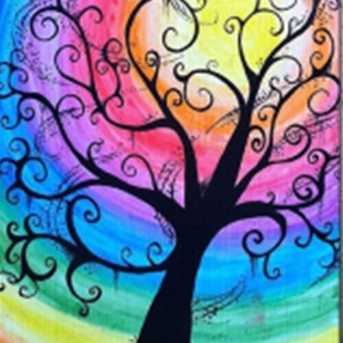 Painting By Numbers DIY Dropshipping 60x75 40x50cm Digital Rainbow Tree Scenery Handmade For Living Room Wall Decor Oil Painting