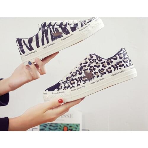 Canvas shoes woman striped casual shoes flats canvas sneakers