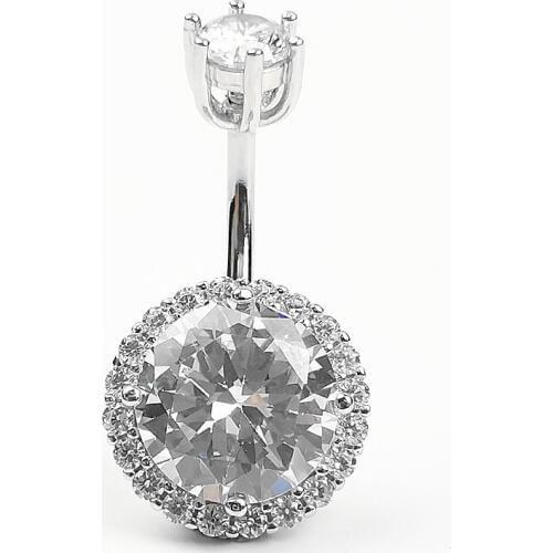 925 Sterling Silver Navel Ring Body Piercing Fine Jewelry Round Belly Button Ring Not Allergic Body Jewelry