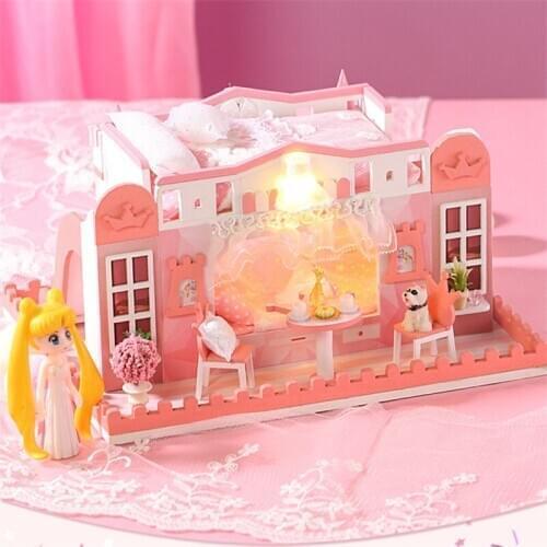Lol Doll House Princess Castle Diy Craft for Kids Girls Gifts Miniature Dollhouse Toys Children 6 Years Casa De Bonecas Madeira