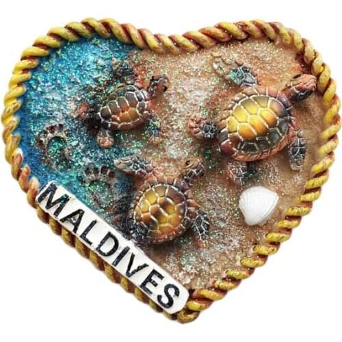 Beach Holiday,Maldives)Fridge Magnet,Creative Travel Commemorate 3D Ornaments Magnetism Resin Material Refrigerator Stickers