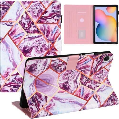 Marbled Pattern Leather Cover For Samsung Galaxy Tab S6 Lite Case SM-P610 P615 Kickstand Cover Smart Wake Sleep