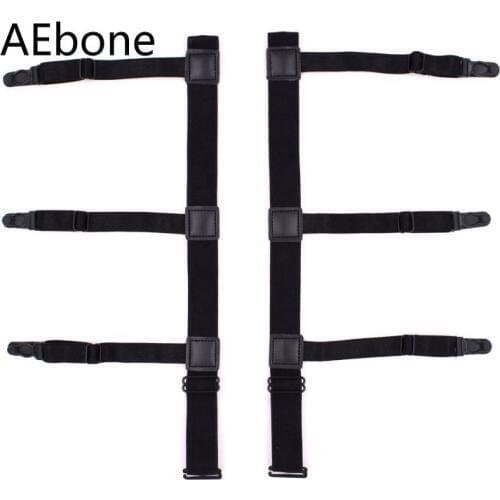 AEbone Mens Shirts Suspenders 2Pairs Shirt Stay for Men Elastic Shirt Stays Garters Keep Shirt Tucked In Uniform Sus47