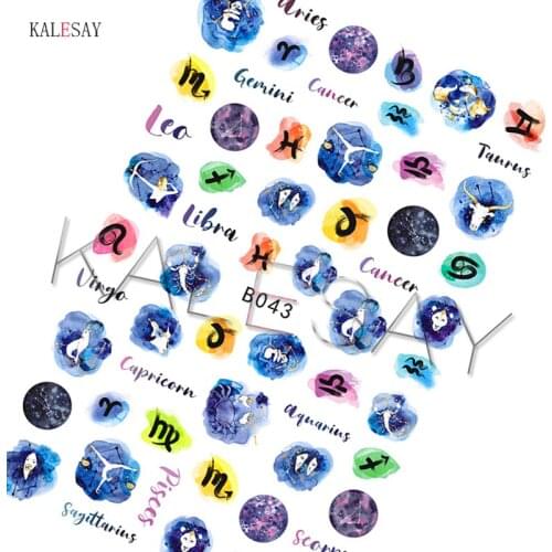 Nail Sticker Cartoon Constellation Symbol Design Nail Art Decals Sign Manicure Back Glue Sticker for Nails Decoration 12 Options