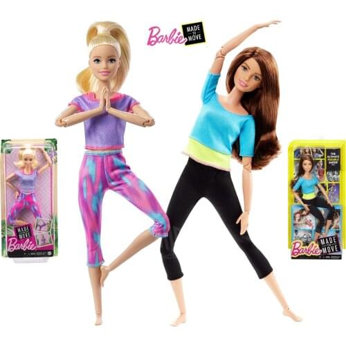 Original Barbie Made To Move Doll, Toy Yoga Dolls Blonde Flexible Endless Movement Barbie Collector Toys For Girls Gift for Kids