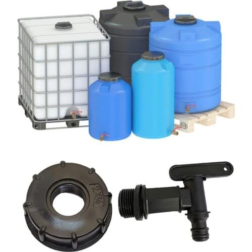 S60x6 Thread Plastic IBC Tank Tap To 3/4 Inch Garden Hose Connector Replacement Barrel Joint Exhaust IBC Faucet Switch Fittings