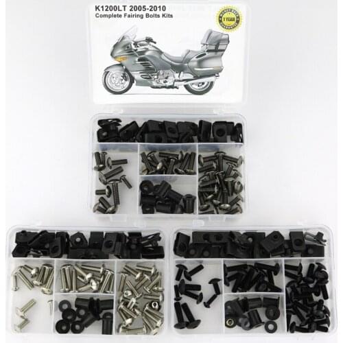 Fit For BMW K1200LT 2005 2006 2007 2008 2009 2010 Complete Cowling Full Fairing Bolts Kit Screws Steel Nuts Fairing Clips
