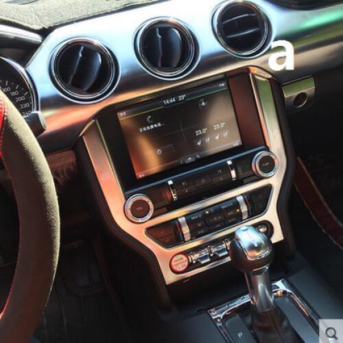Fit for Ford Mustang 2016 Navigation panel sticker Stainless steel decoration control panel cover