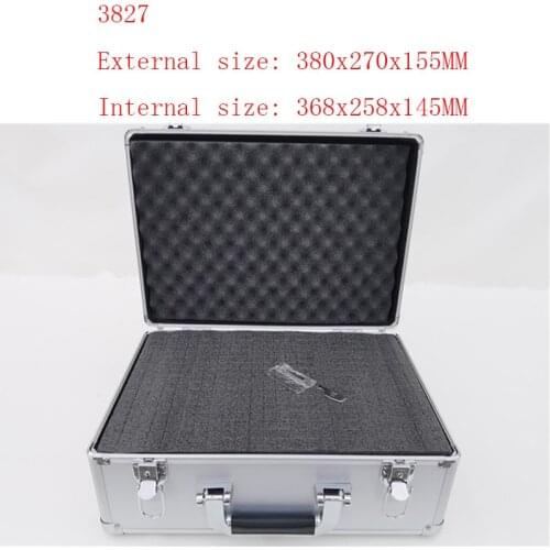 Portable Aluminum Tool Box Car Home Storage Box Document File Box Equipment Instrument Tool Case Suitcase W/Sponge And Lock