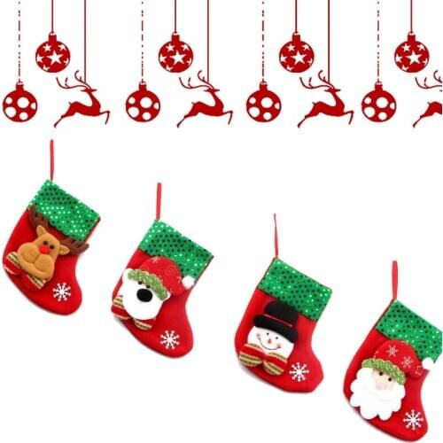 Christmas Stocking Xmas Gift Candy Bag Christmas Decorations For Home Navidad Sock Christmas Tree Decor New Year Navidad 2020