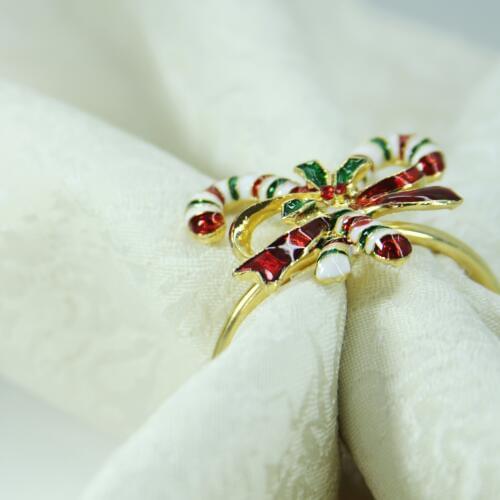 Free shipping christmas kandy napkin ring, bulk napkin holder for holidays 12 pcs qn19090402