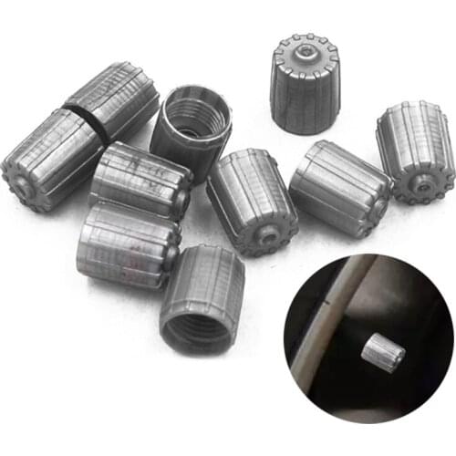 Gray Wheel Tyre Tire Valve Stems 4 Pcs Air Dust Cover Screw Car Bike Bicycl