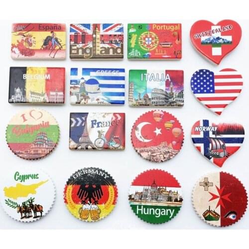 National flags landmarks Fridge Magnets Tourist Souvenirs Crafts gifts Refrigerator Magnets