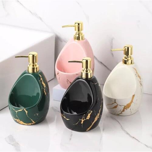 Light luxury INS bathroom shower gel bottle sub-bottling lotion press bottle bathroom ceramic hand sanitizer bottle