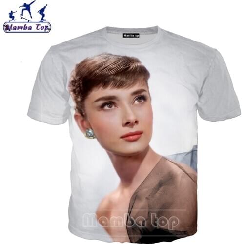 Mamba Top Audrey Hepburn T Shirt Woman Excellent Actor 3D Print Miscellaneous Cover Girl Men Tshirt Casual Beach Unisex Pullover