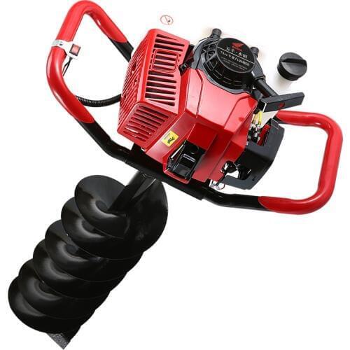 71CC Gasoline Earth Auger With 15cm Drilling Head High Power Two Stroke Single Cylinder Gasoline Hole Drilling Machine